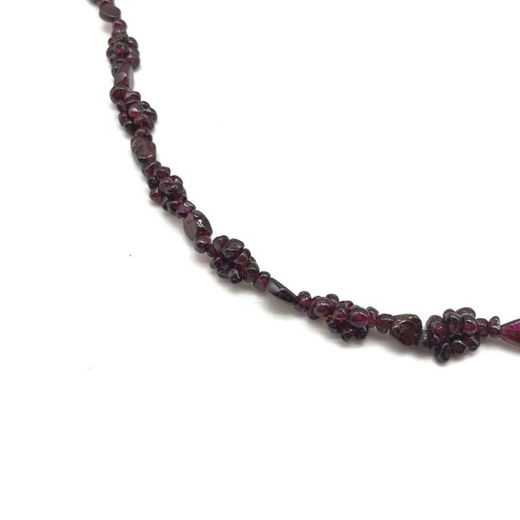 Vintage Antique Genuine Bohemian Garnet Cluster Single Strand Necklace 26" - Picture 6 of 9